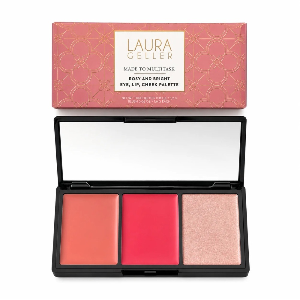 BNIB Laura Geller Rosy & Bright Multitasking Cheek & Lip Palette